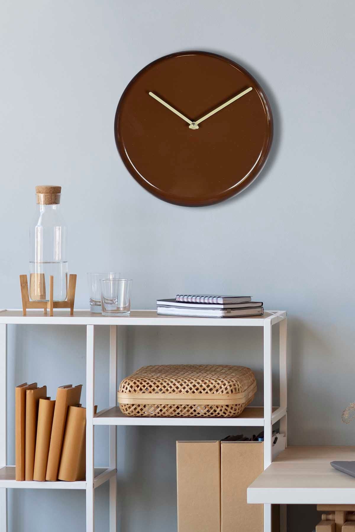 Relógio de Parede Decorativo em Alumínio 30x30 cm Castanho, Silencioso – 30Sivmet (332CDC1101)