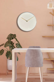 Relógio de Parede Decorativo em Alumínio 30x30 cm – Creme, Mecanismo Silencioso | 30Sivmet