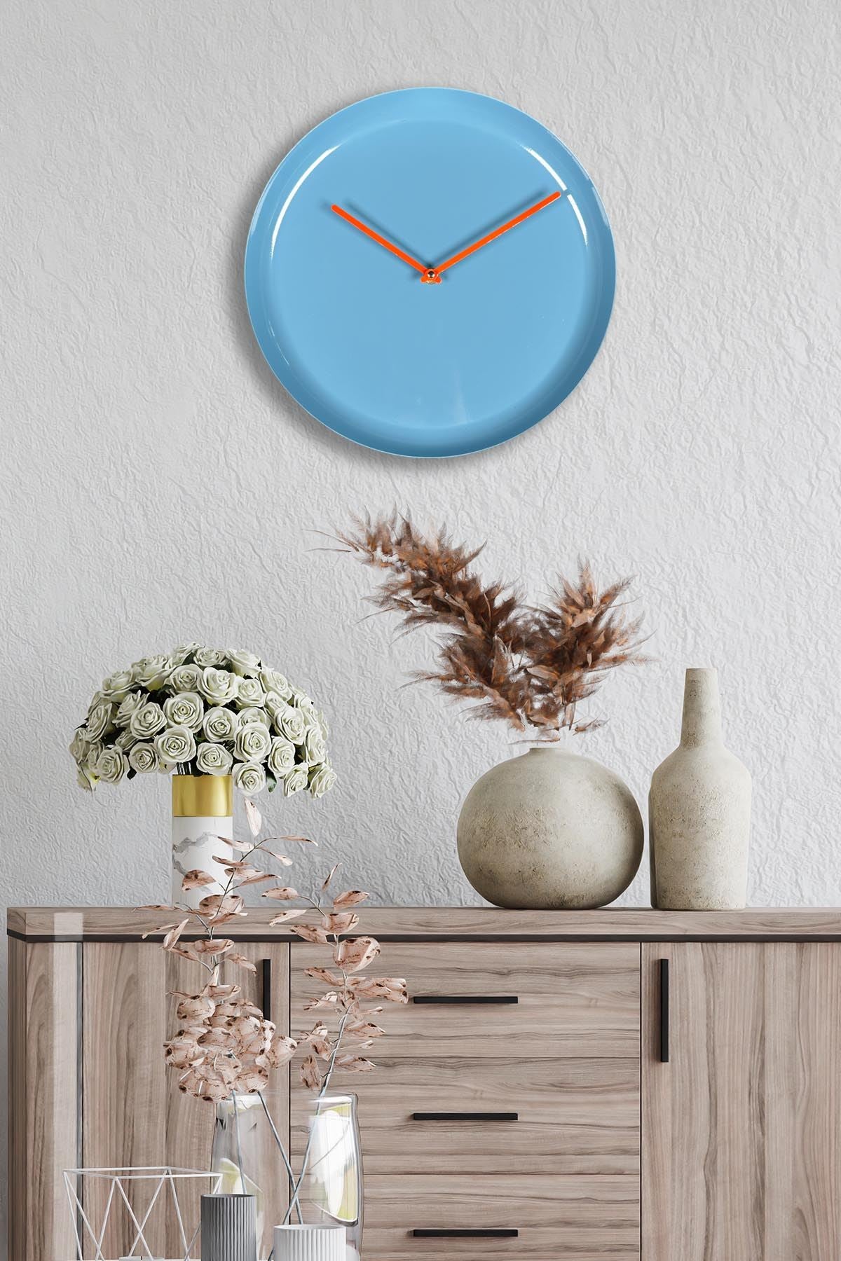 Relógio de Parede Decorativo 100% Alumínio 30x30 cm, Silencioso – 30Sivmet Azul (332CDC1104)