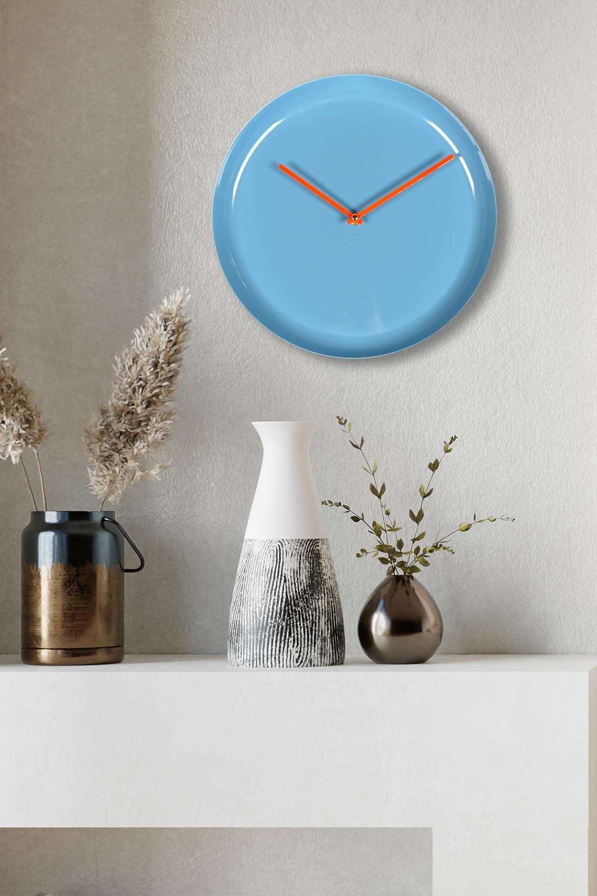 Relógio de Parede Decorativo 100% Alumínio 30x30 cm, Silencioso – 30Sivmet Azul (332CDC1104)