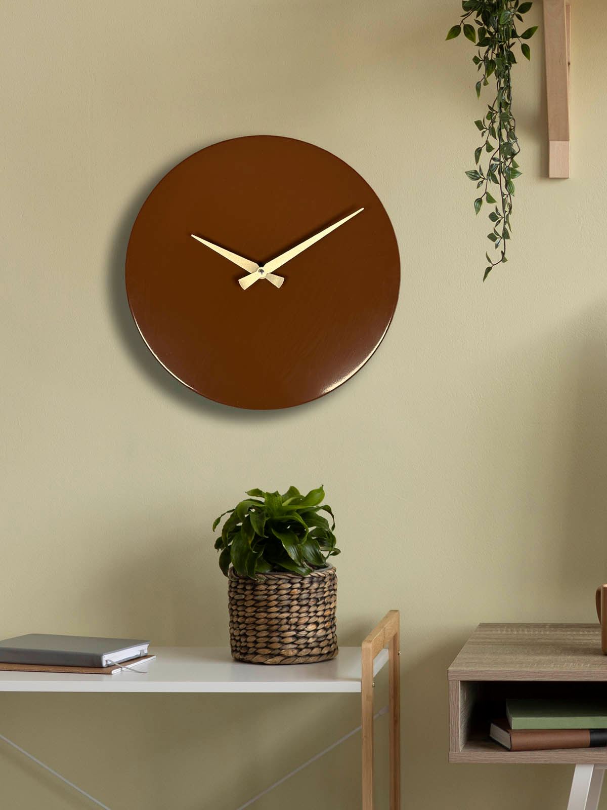Relógio de Parede Decorativo 35Sivmet – Alumínio 100% – 35x35 cm – Mecanismo Silencioso – Castanho