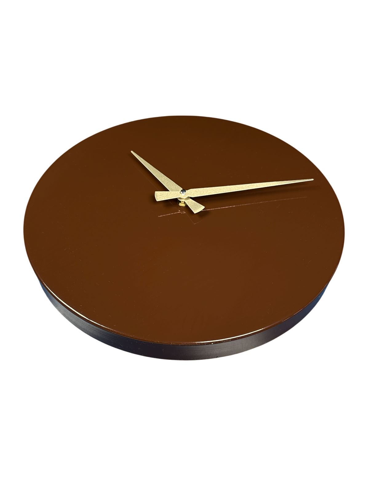 Relógio de Parede Decorativo 35Sivmet – Alumínio 100% – 35x35 cm – Mecanismo Silencioso – Castanho