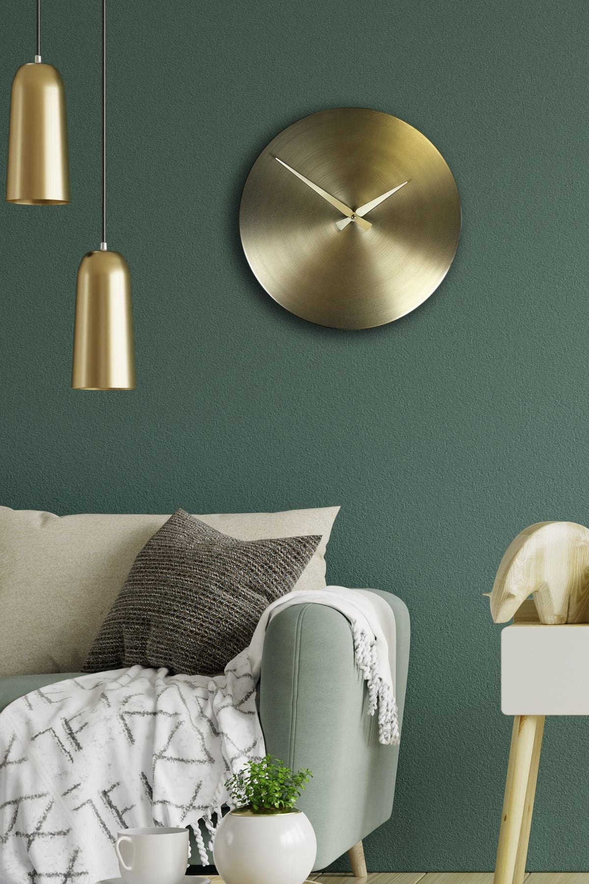 Relógio de Parede Decorativo Dourado 35x35 cm em Alumínio 100% com Mecanismo Silencioso – 35Sivmetsaat