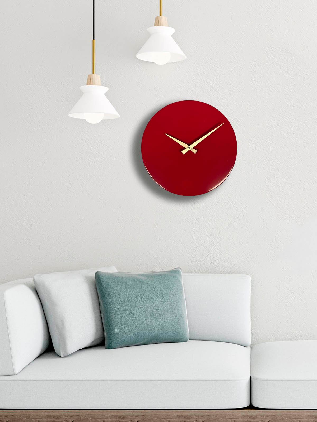 Relógio de Parede Decorativo em Metal 35x35 cm Cherry — 100% Alumínio, Mecanismo Silencioso (35Sivmet)