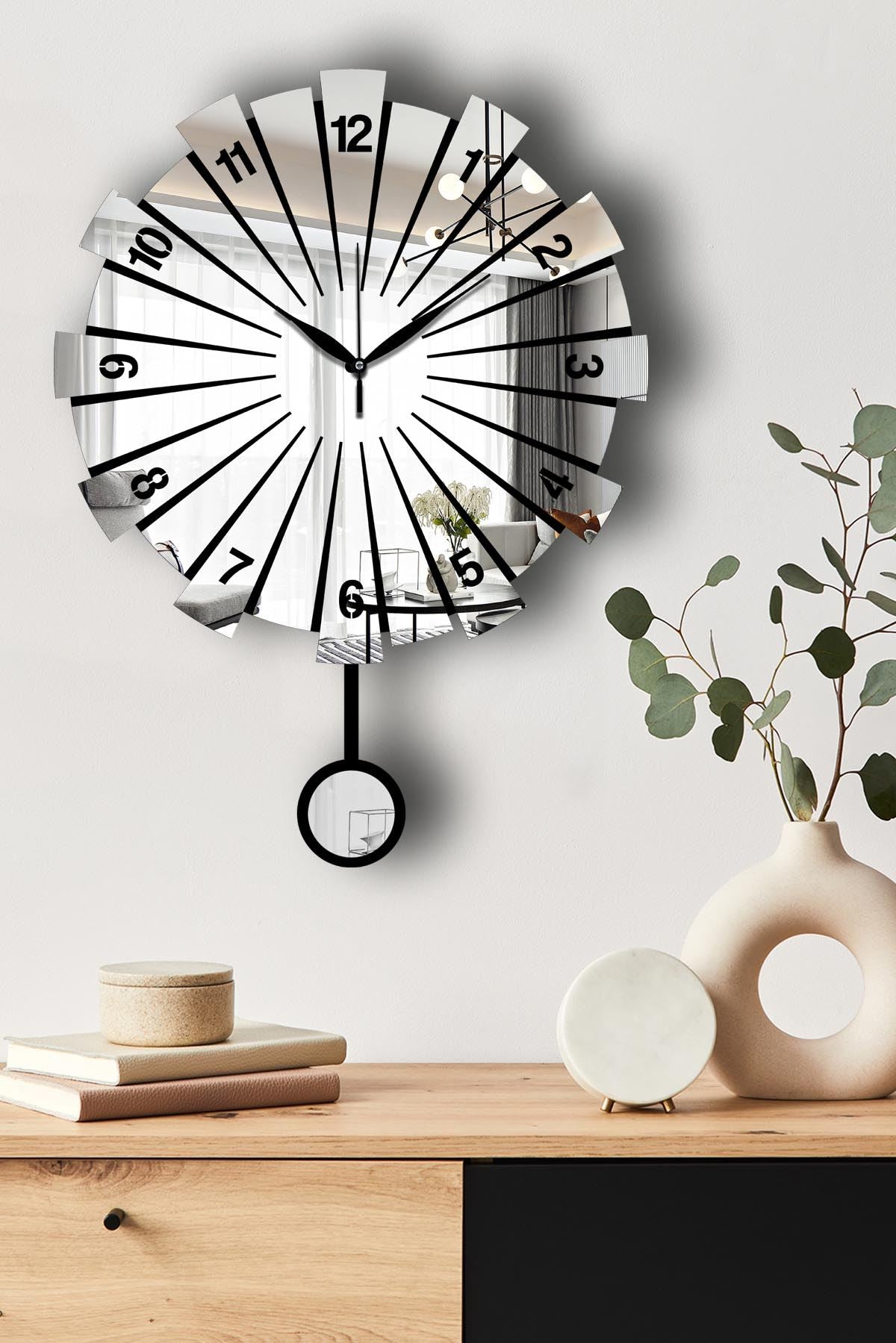 Relógio de Parede Decorativo Prateado 39 cm em MDF & Acrílico (Vlnt111Gu)