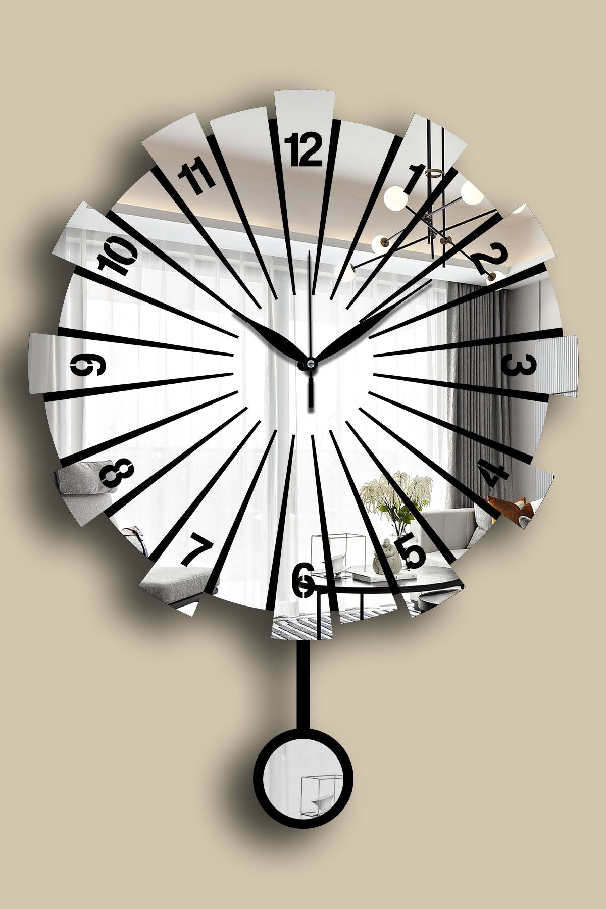 Relógio de Parede Decorativo Prateado 39 cm em MDF & Acrílico (Vlnt111Gu)