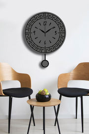 Relógio de Parede Decorativo Vlnt113Ant em MDF 100% – Antracite, 39 cm
