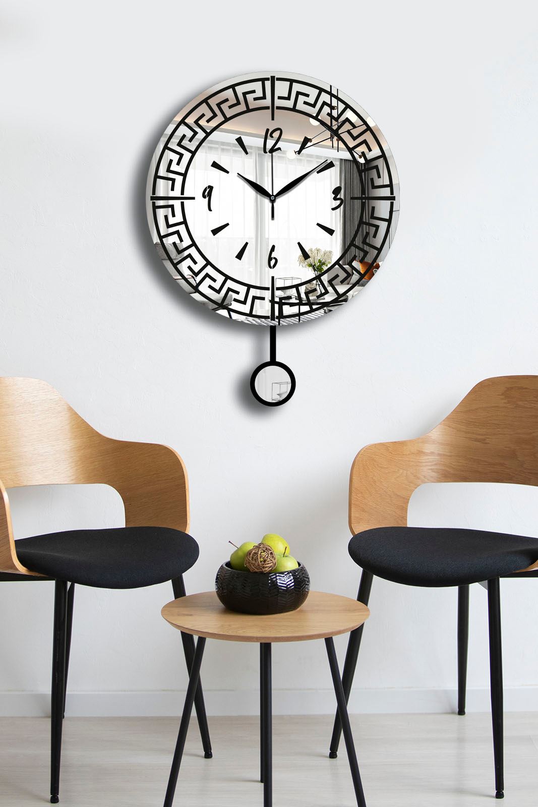 Relógio de Parede Decorativo Prateado em MDF/Acrílico, Ø39 cm — Vlnt113Gu