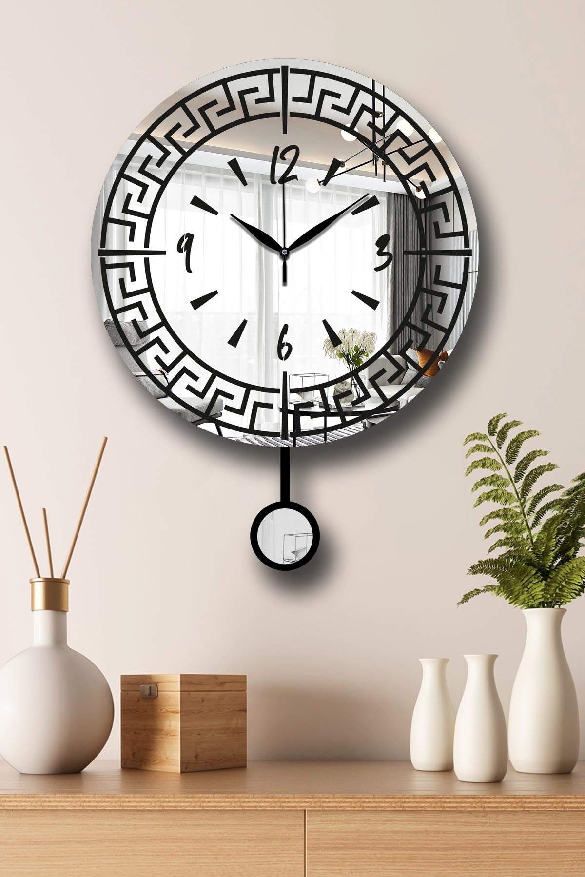 Relógio de Parede Decorativo Prateado em MDF/Acrílico, Ø39 cm — Vlnt113Gu