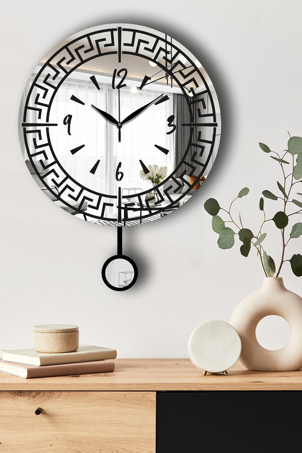 Relógio de Parede Decorativo Prateado em MDF/Acrílico, Ø39 cm — Vlnt113Gu