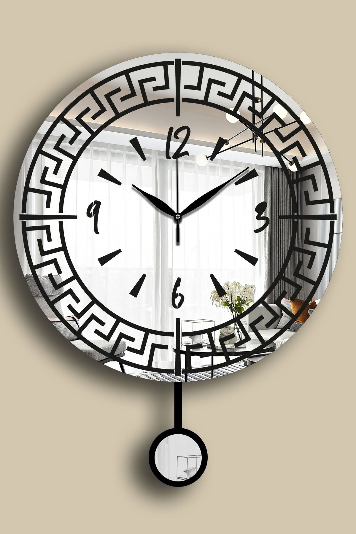 Relógio de Parede Decorativo Prateado em MDF/Acrílico, Ø39 cm — Vlnt113Gu