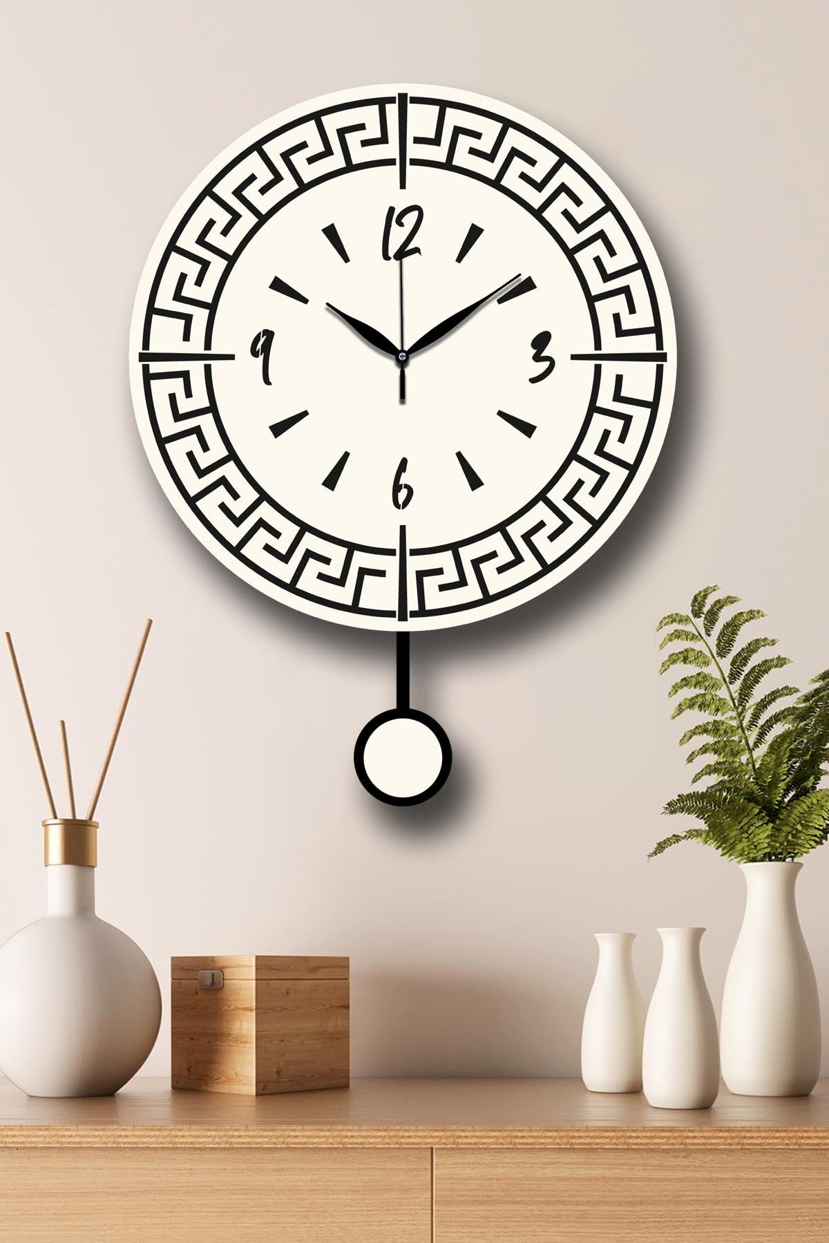 Relógio de Parede Decorativo Creme em MDF, 39 cm – Vlnt113Kr