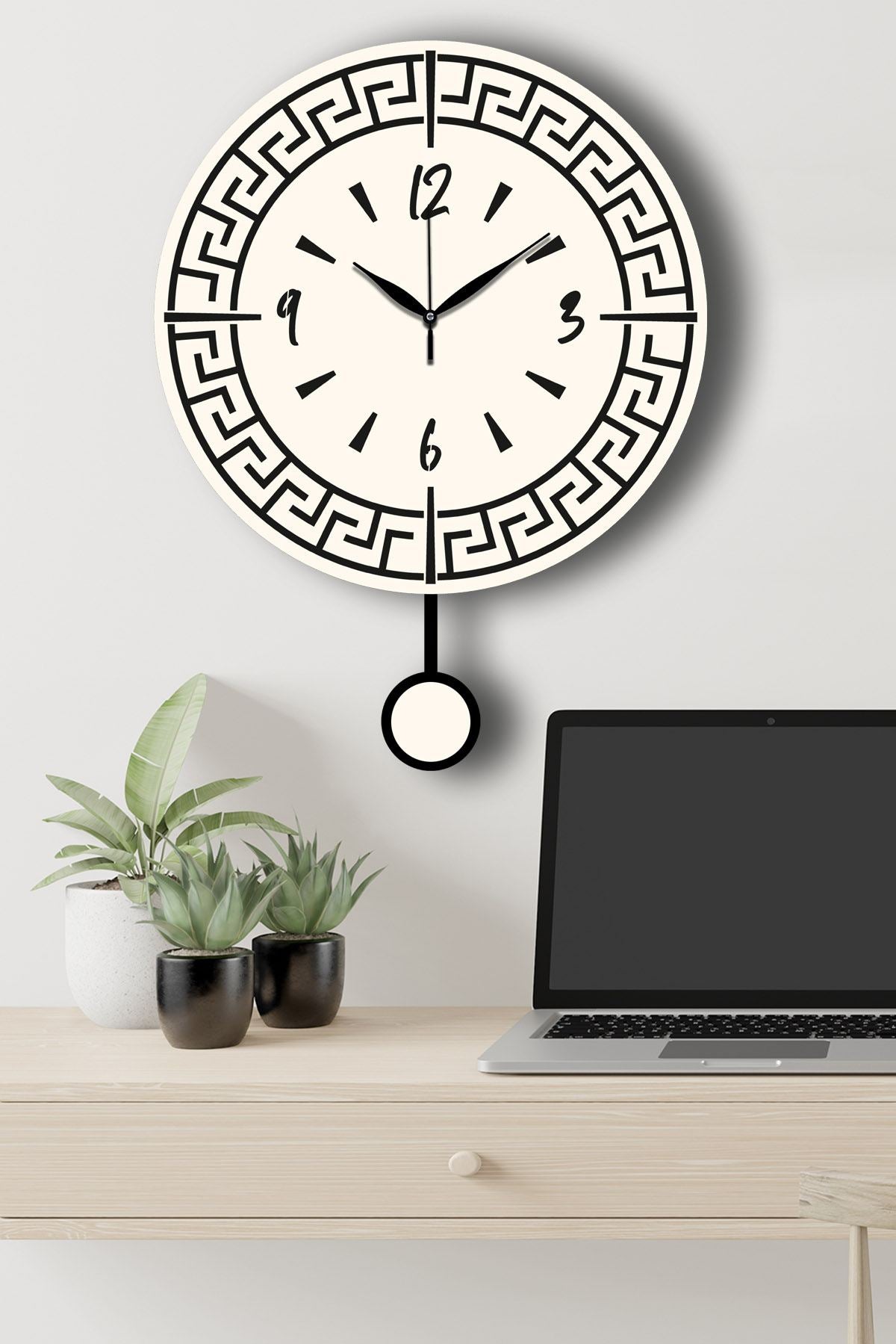 Relógio de Parede Decorativo Creme em MDF, 39 cm – Vlnt113Kr