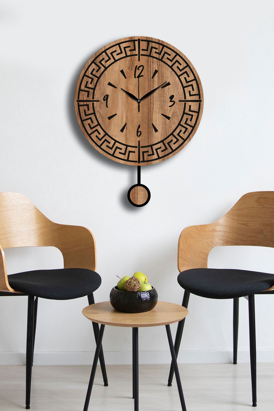 Relógio de Parede Decorativo MDF 39 cm – Cor Nogueira | Vlnt113Mo