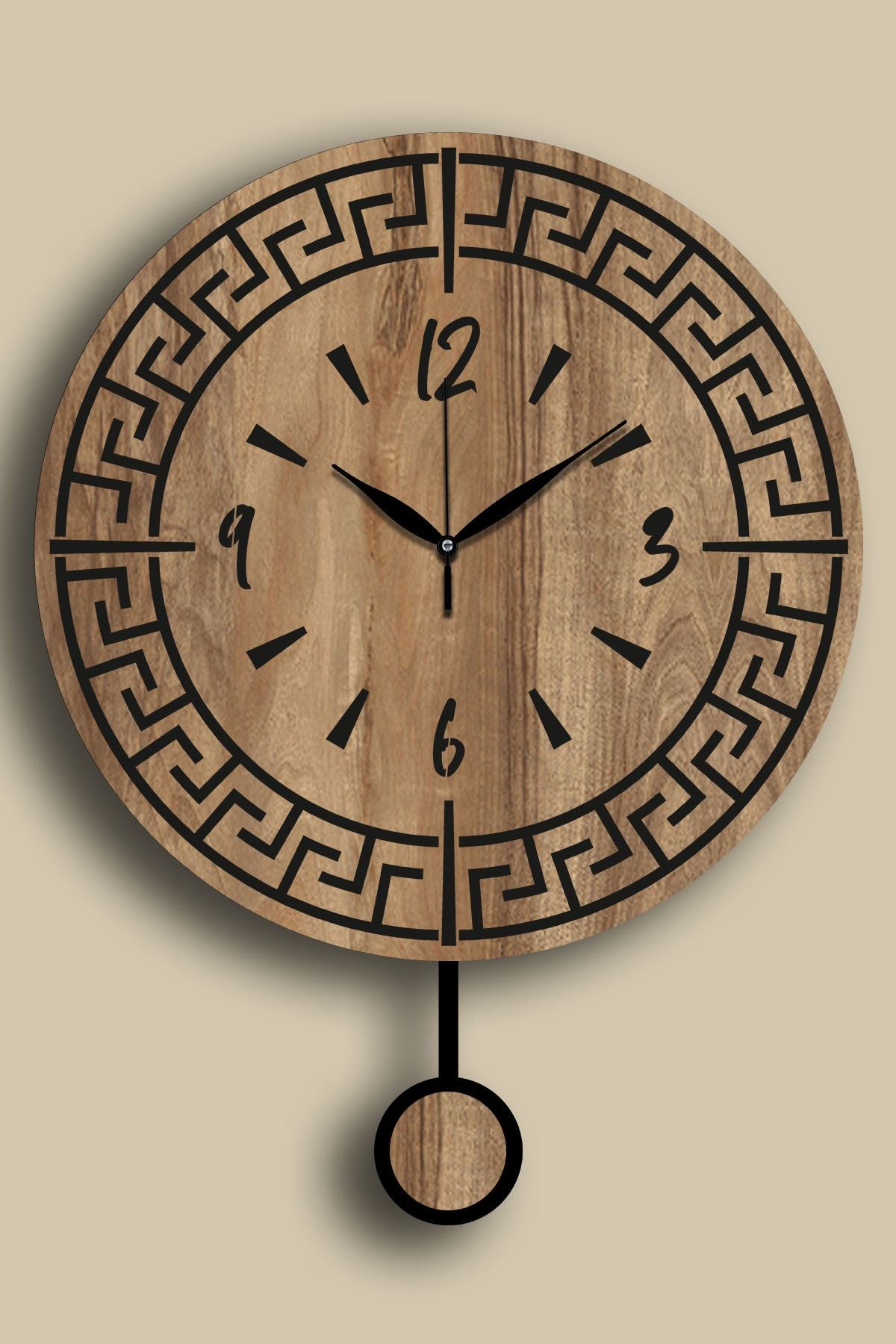 Relógio de Parede Decorativo MDF 39 cm – Cor Nogueira | Vlnt113Mo