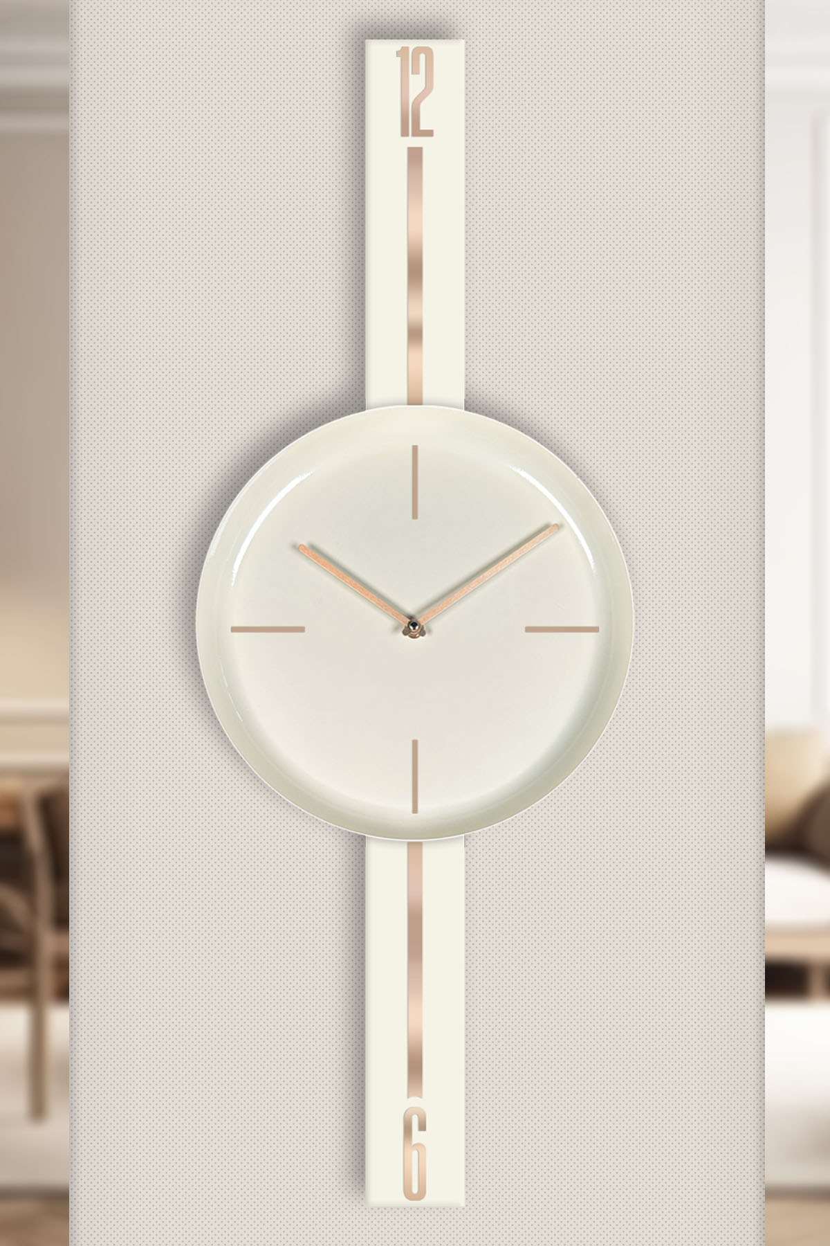 Relógio de Parede Decorativo em Aço 100% – Creme, Ø30 cm – Vlnt103Krkr