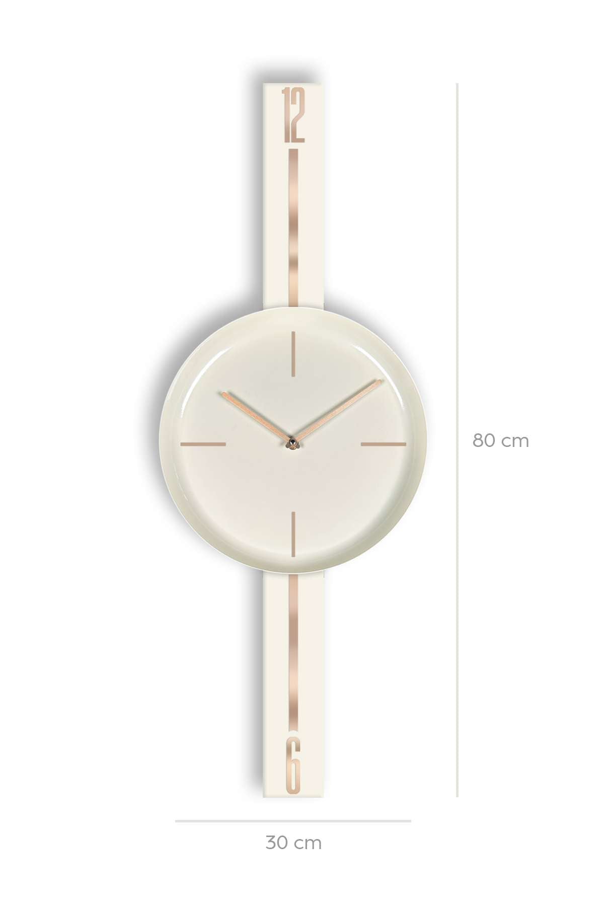 Relógio de Parede Decorativo em Aço 100% – Creme, Ø30 cm – Vlnt103Krkr