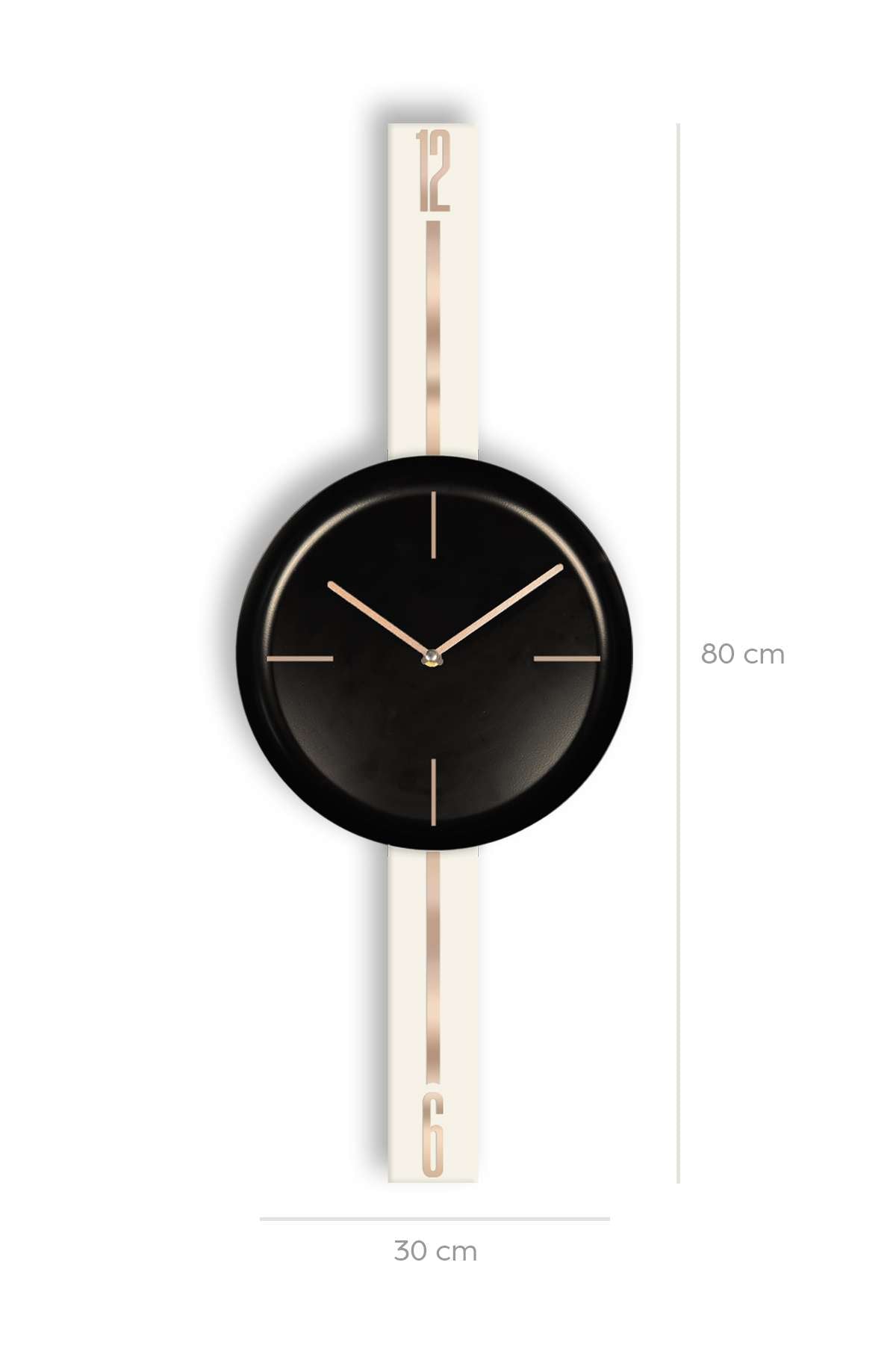 Relógio de Parede Decorativo em Aço 100% 30 cm – Creme e Preto | Vlnt103Krsyh