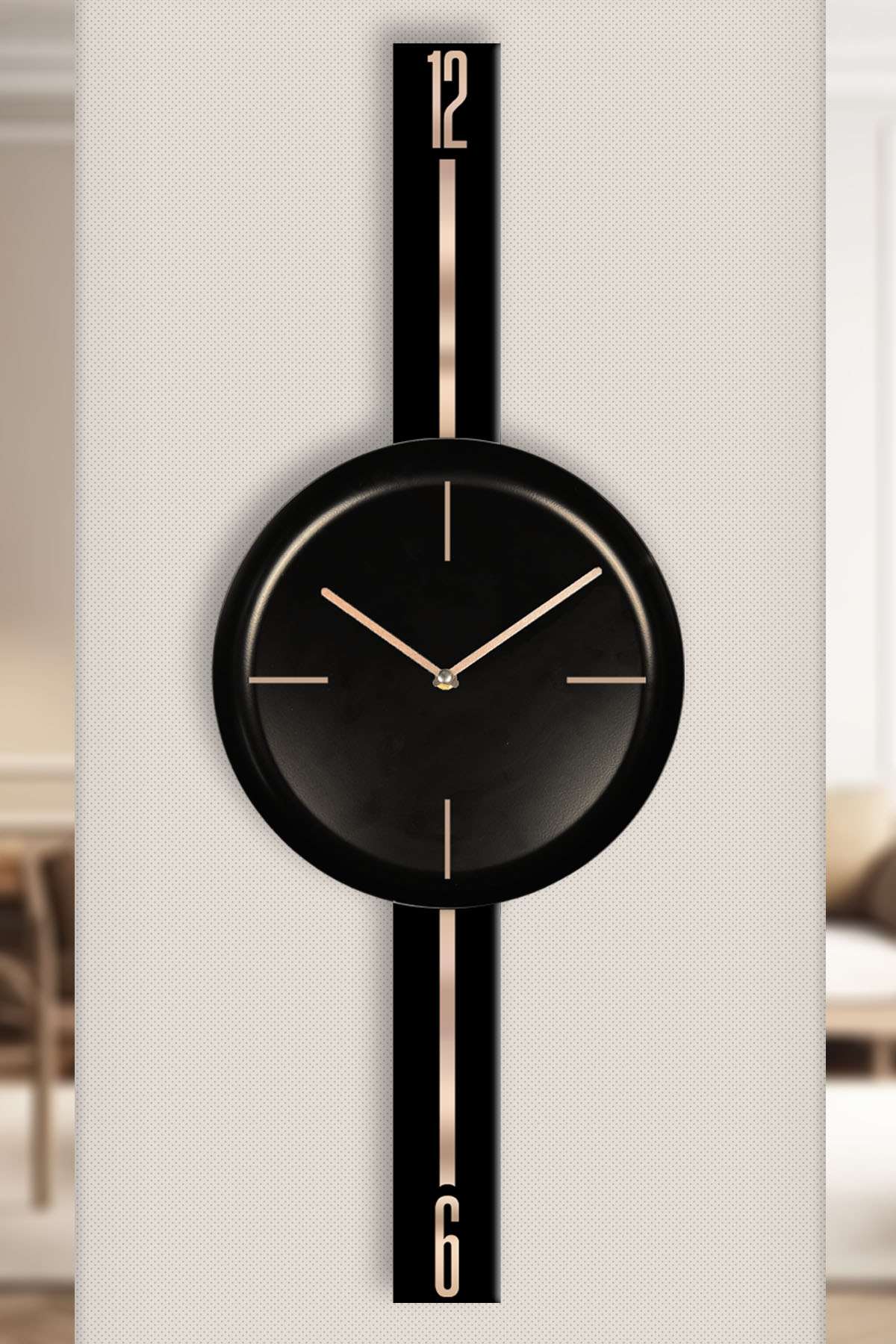 Relógio de Parede Decorativo em Aço 100% - Preto - 30x80 cm (Vlnt103Syhsyh)