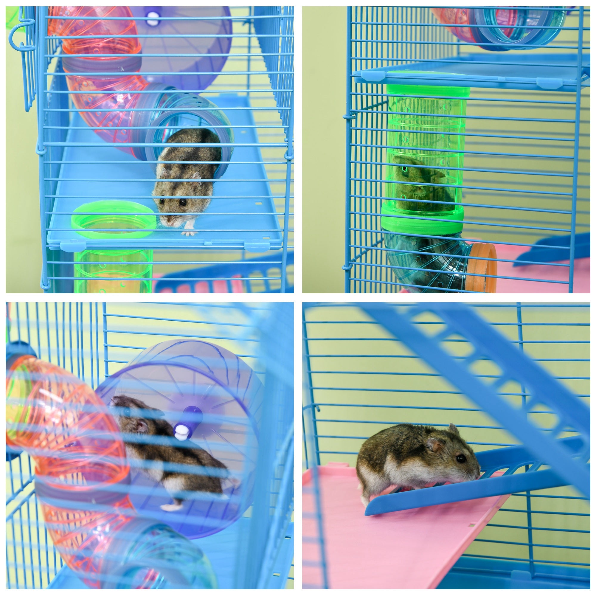 Gaiola Habitat para Hamster com Várias Plataformas 47x30x59 cm Azul