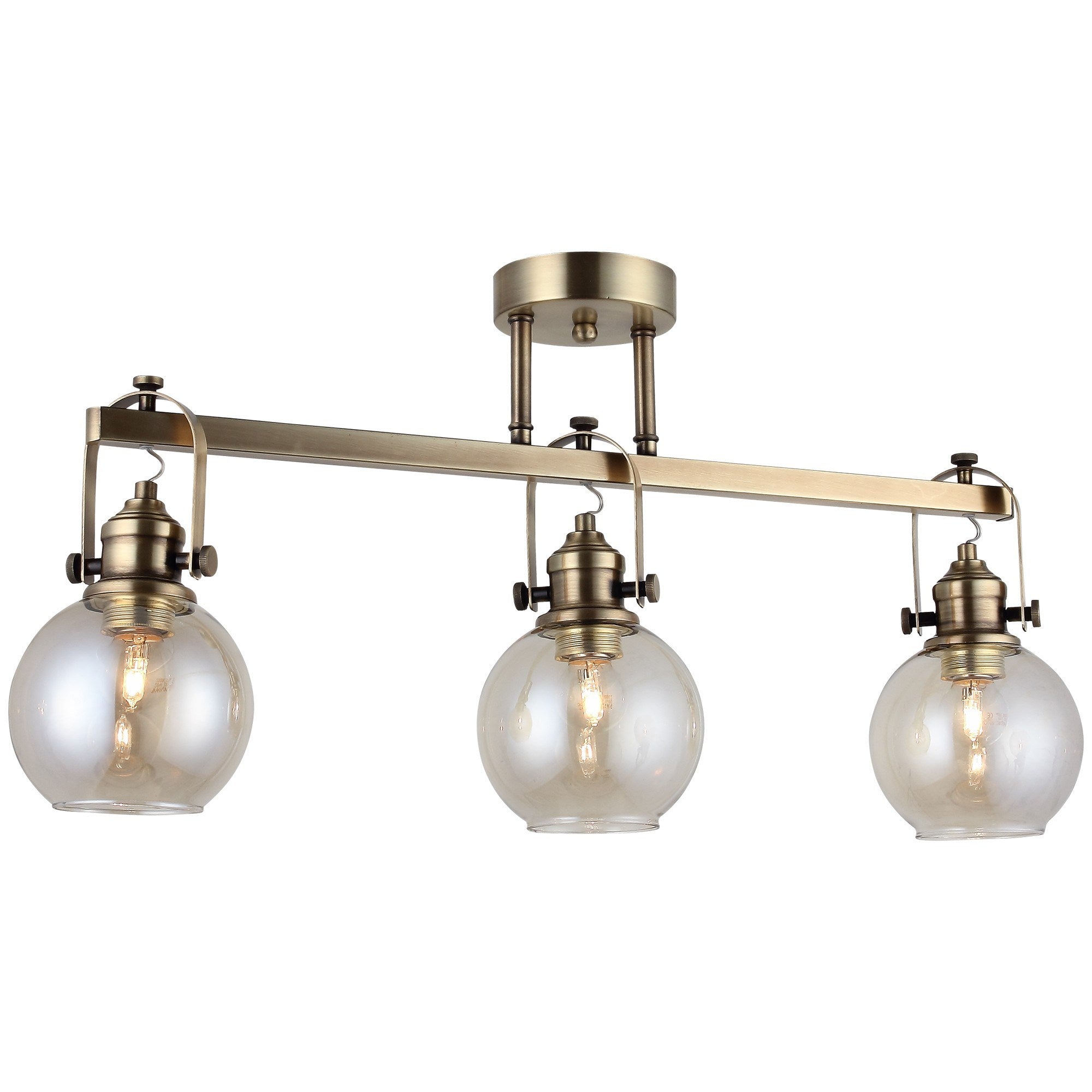 Candeeiro de Teto – 35 cm – Antiguidade – Metal e vidro