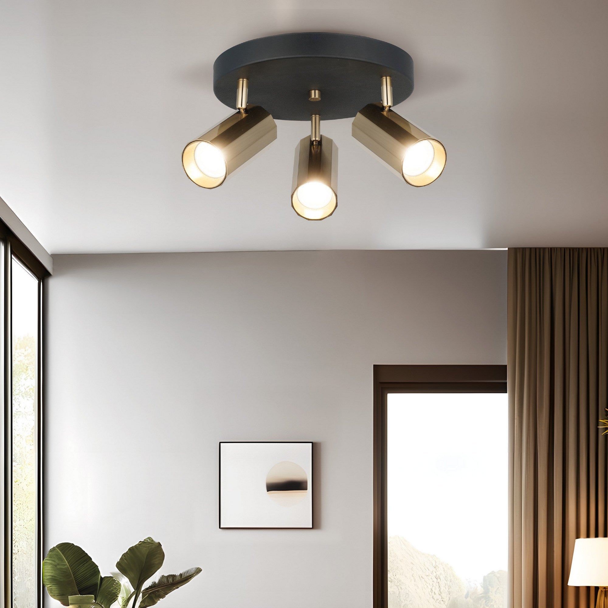 Candeeiro de Teto – 15 cm – Preto – Metal