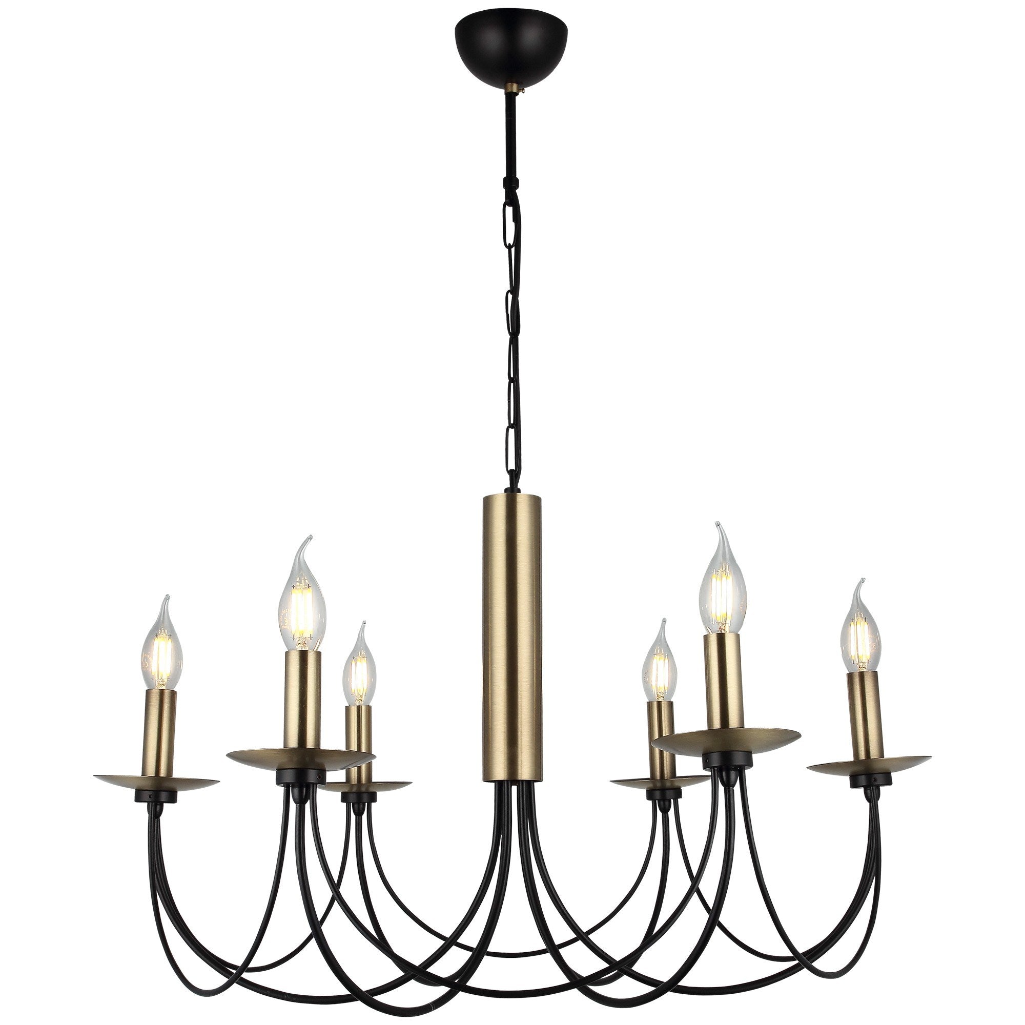 Candeeiro de Teto – 63-83 cm – Preto – Metal