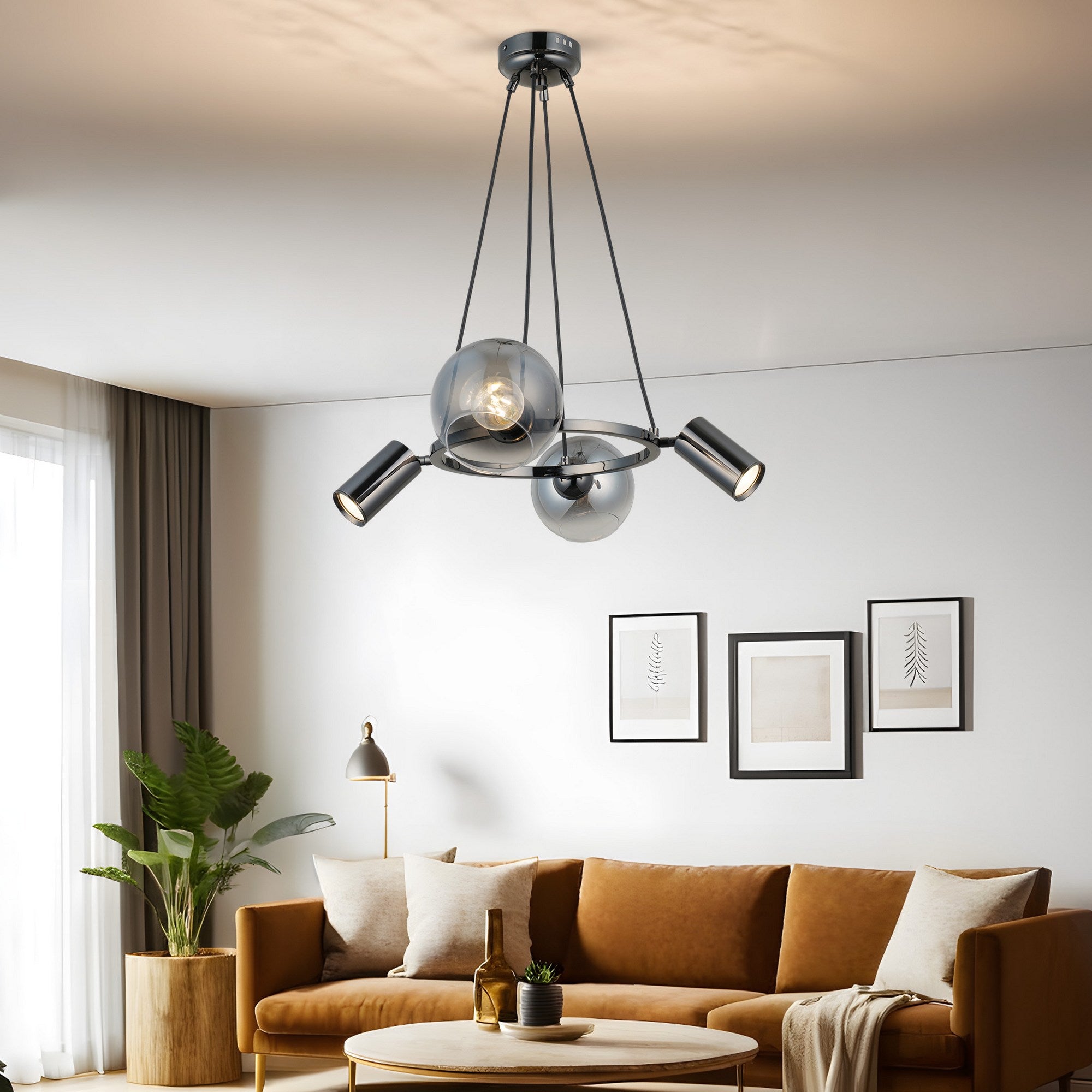Candeeiro de Teto – 30-110 cm – Zerde – Metal com vidro