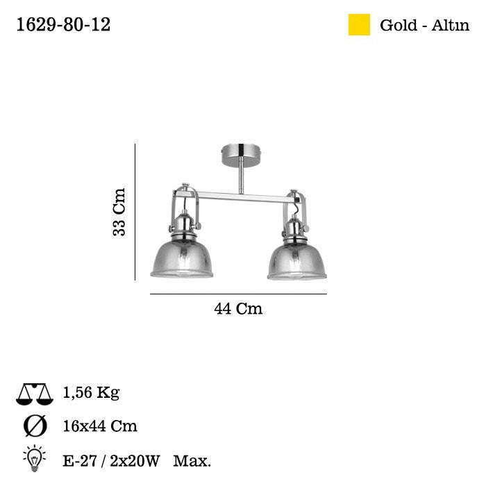 Candeeiro de Teto – 33 cm – Laca Antiga – Metal e Vidro