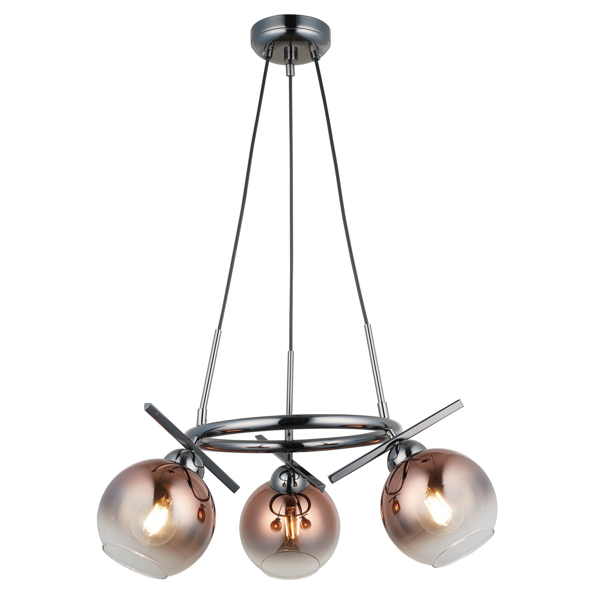 Candeeiro de Teto – 50-109 cm – Cobalto – Metal com vidro