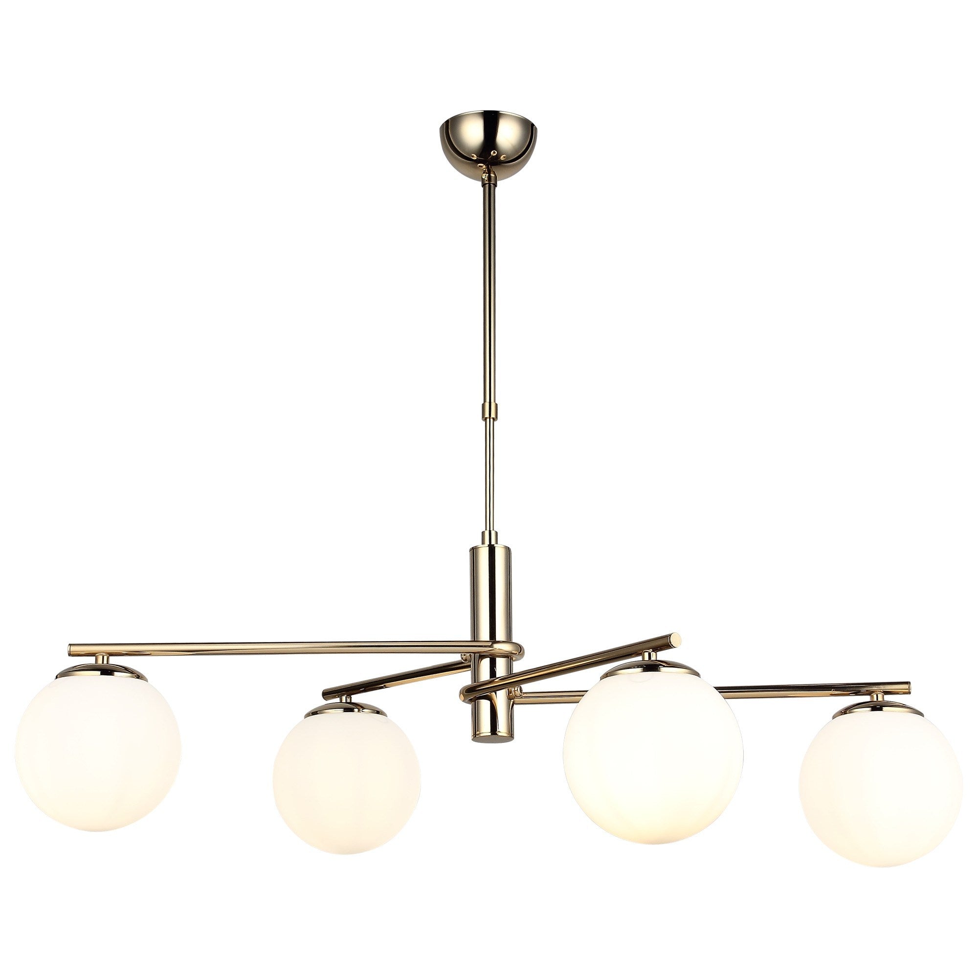 Candeeiro de Teto – 58-73 cm – Ouro – Metal com vidro