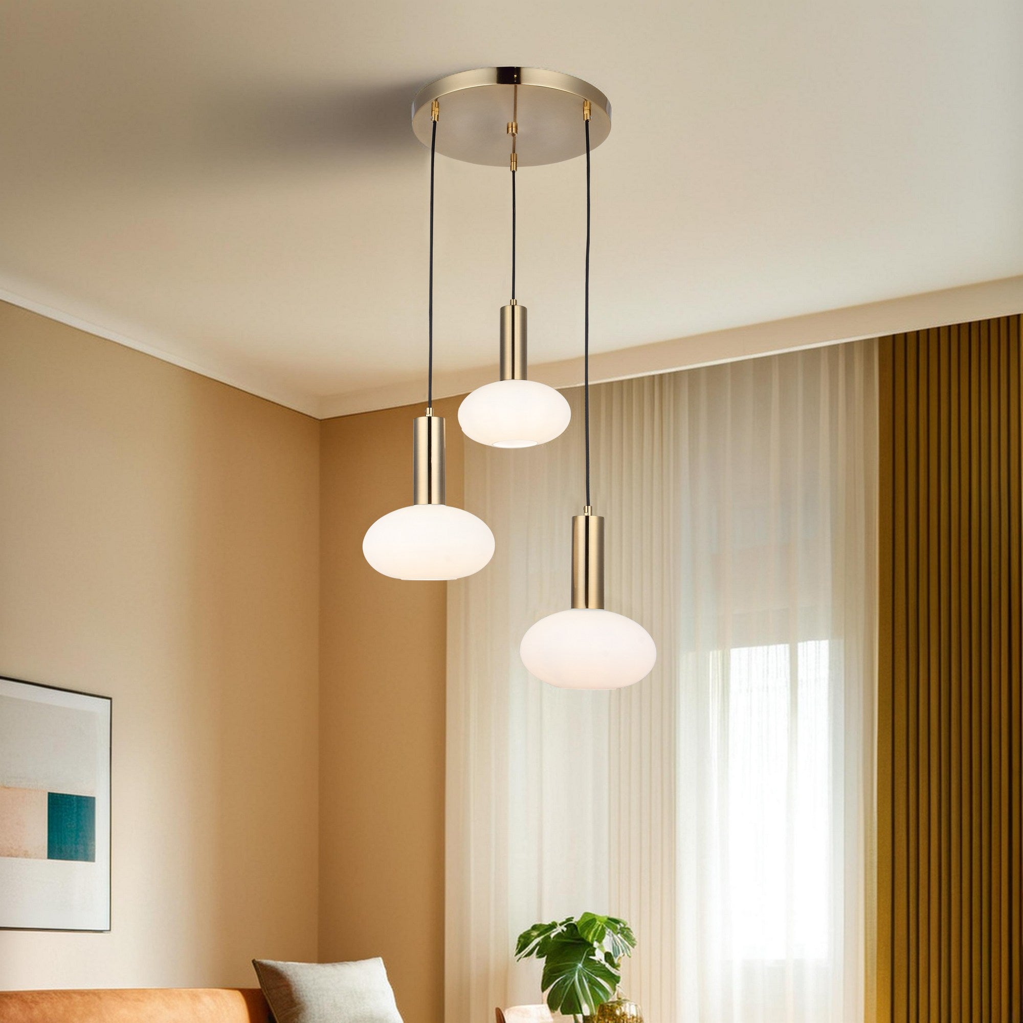 Candeeiro de Teto – 30-127 cm – Laca Antiga – Metal e Vidro