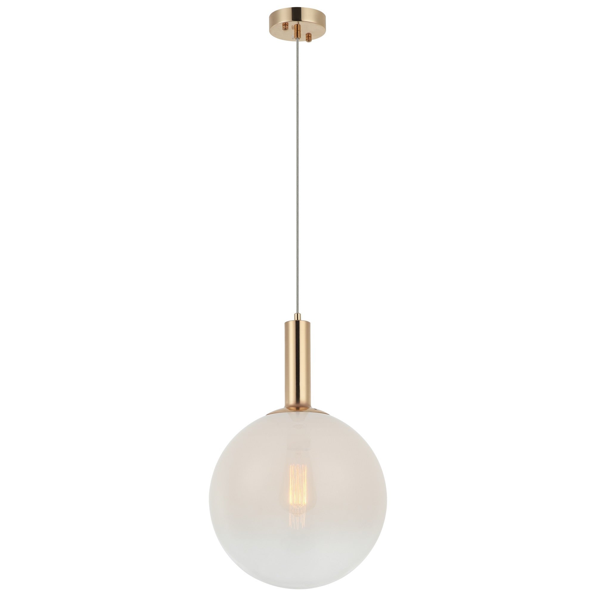 Candeeiro de Teto – Ø30 h: 30 cm – Ouro – Metal e Vidro