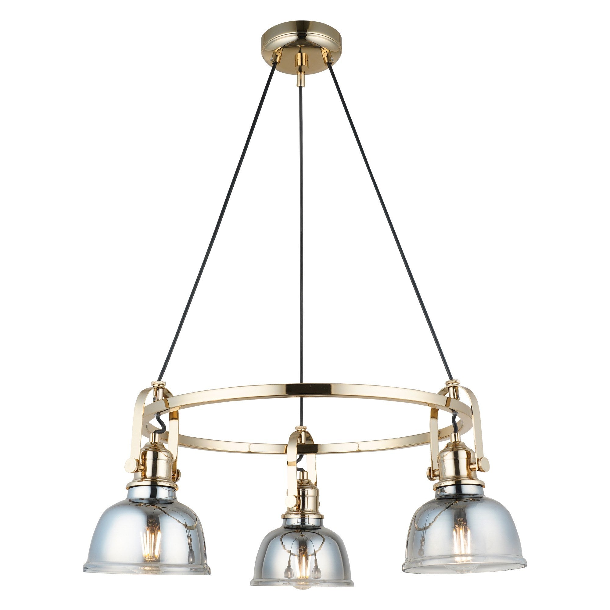 Candeeiro de Teto – 45-105 cm – Laca Antiga – Metal e Vidro