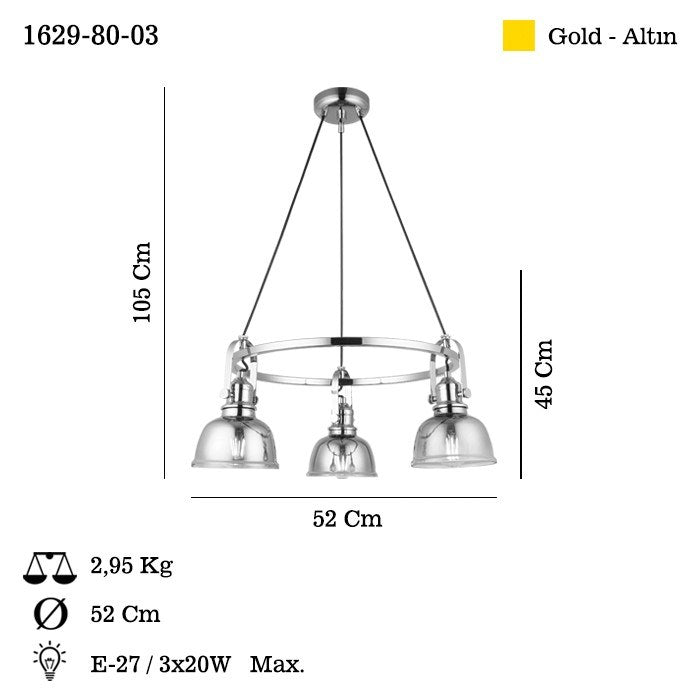 Candeeiro de Teto – 45-105 cm – Laca Antiga – Metal e Vidro