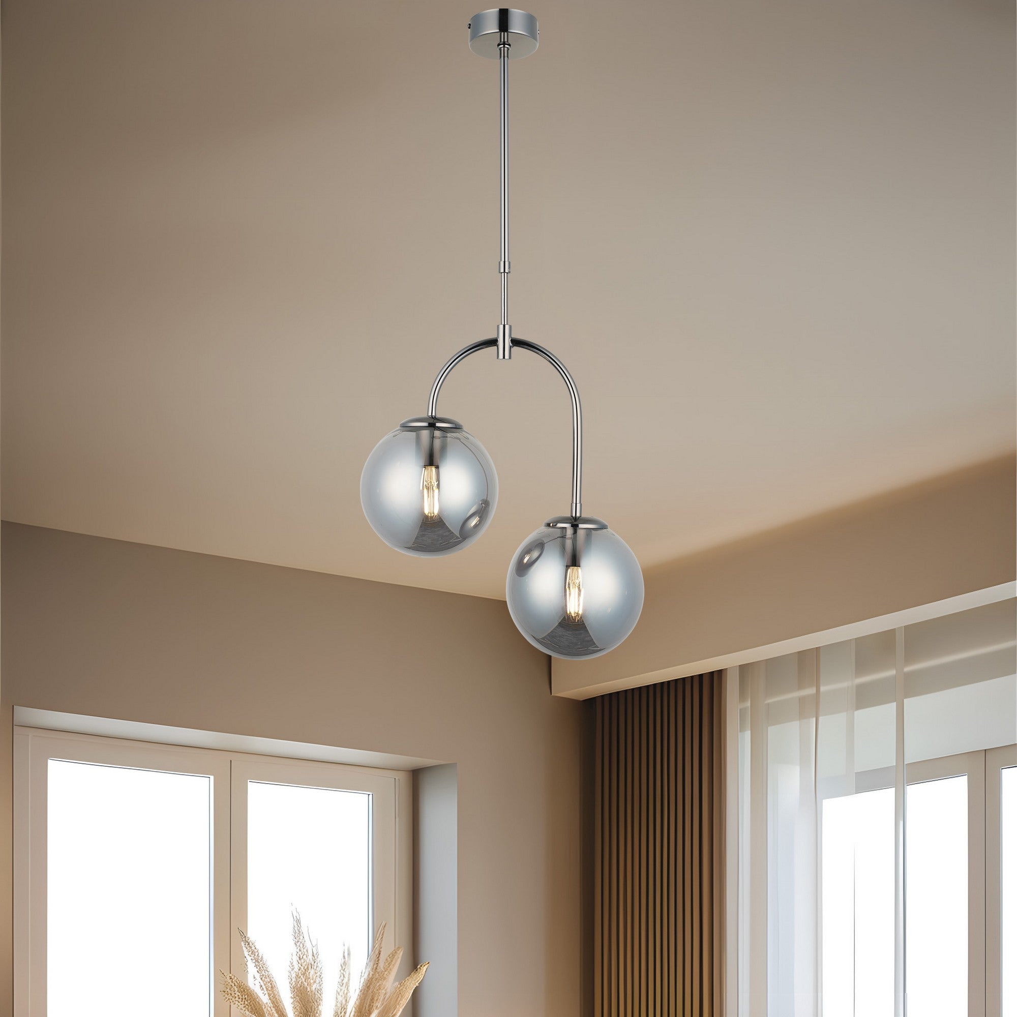 Candeeiro de Teto – 75-105 cm – Cobalto – Metal e vidro