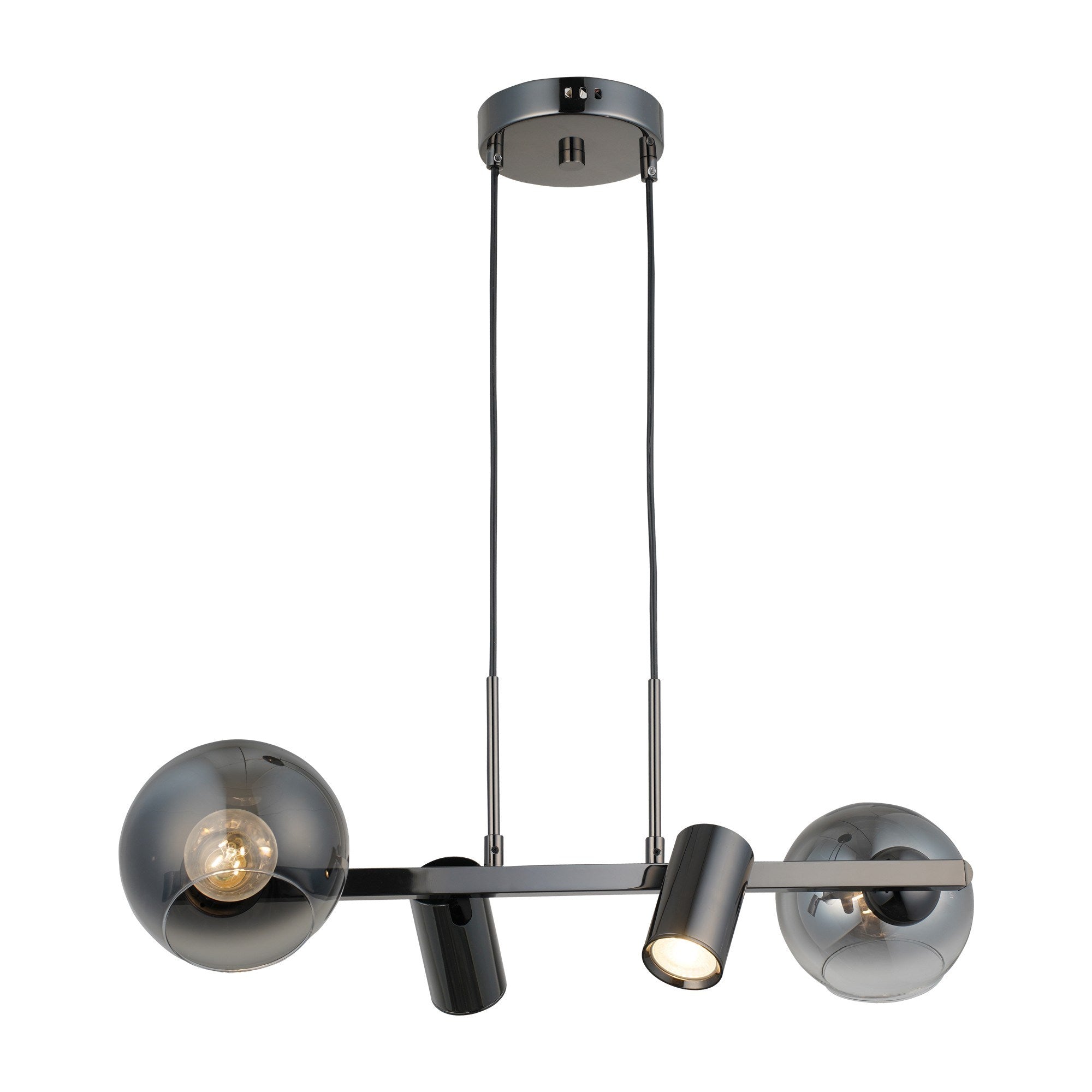 Candeeiro de Teto – 30-110 cm – Zerde – Metal com Tampa de Vidro