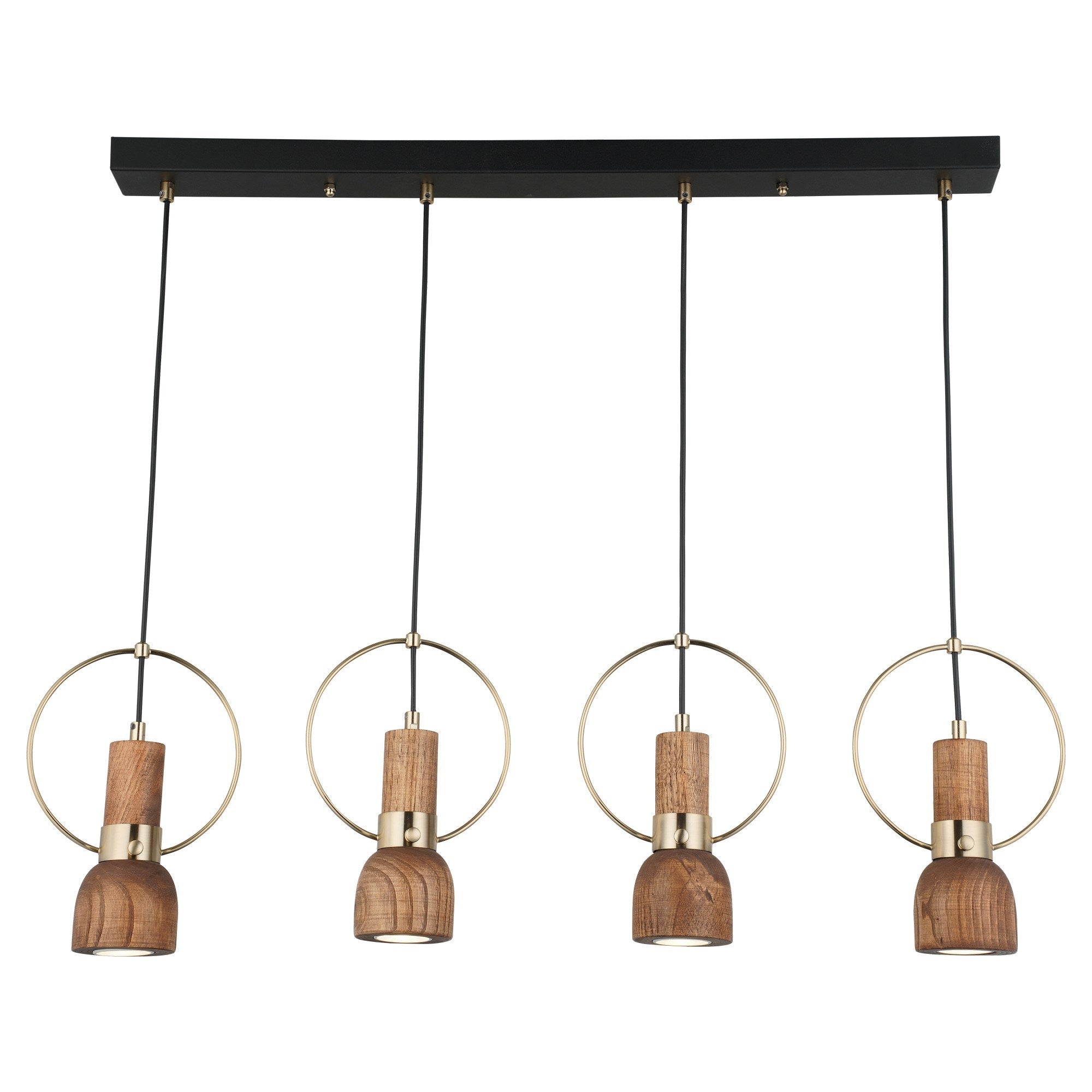 Candeeiro de Teto – 80 x 6 x 2,5 cm – Laca Antiga – Metal e Madeira