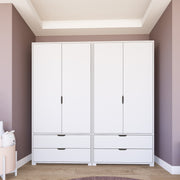 Guarda-roupa – 180 cm x 183 cm x 45 cm – Branco mate – Painéis de partículas