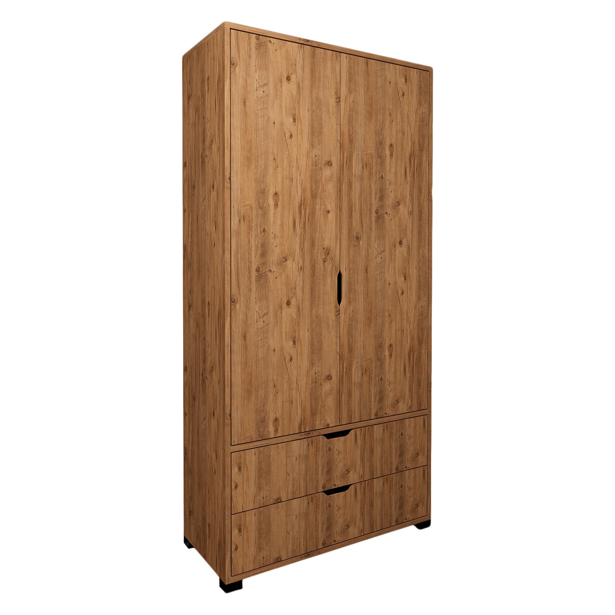 Guarda-roupa em pinho atlântico – 90 cm x 183 cm x 45 cm – Pinho Atlântico – Painel de partículas revestido a melamina