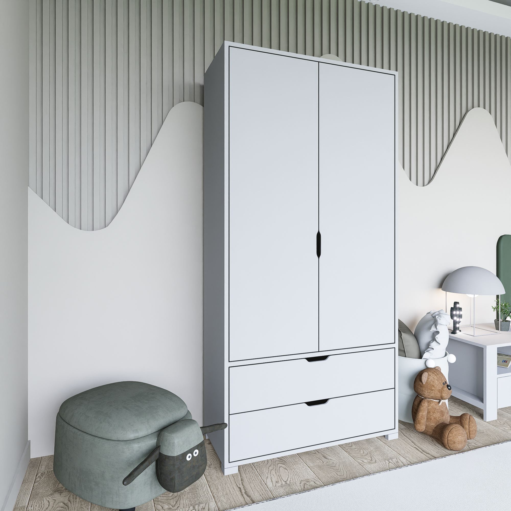 Guarda-roupa – 90 cm – Branco – MDF