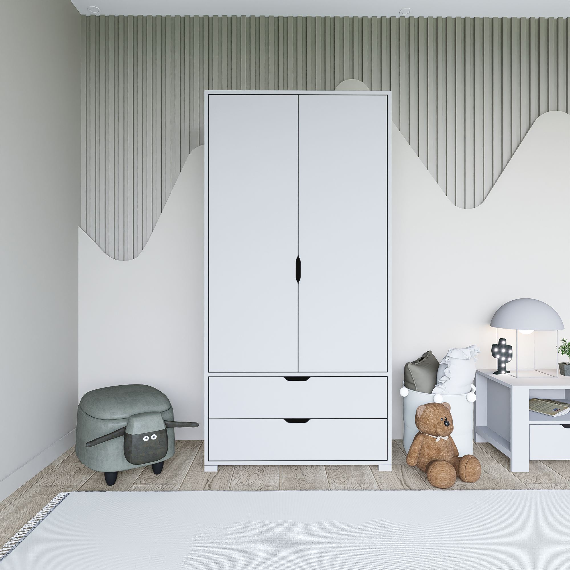 Guarda-roupa – 90 cm – Branco – MDF