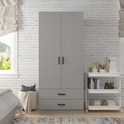 Guarda-Roupa – 80 cm x 182 cm x 47 cm – Cinza – MDF