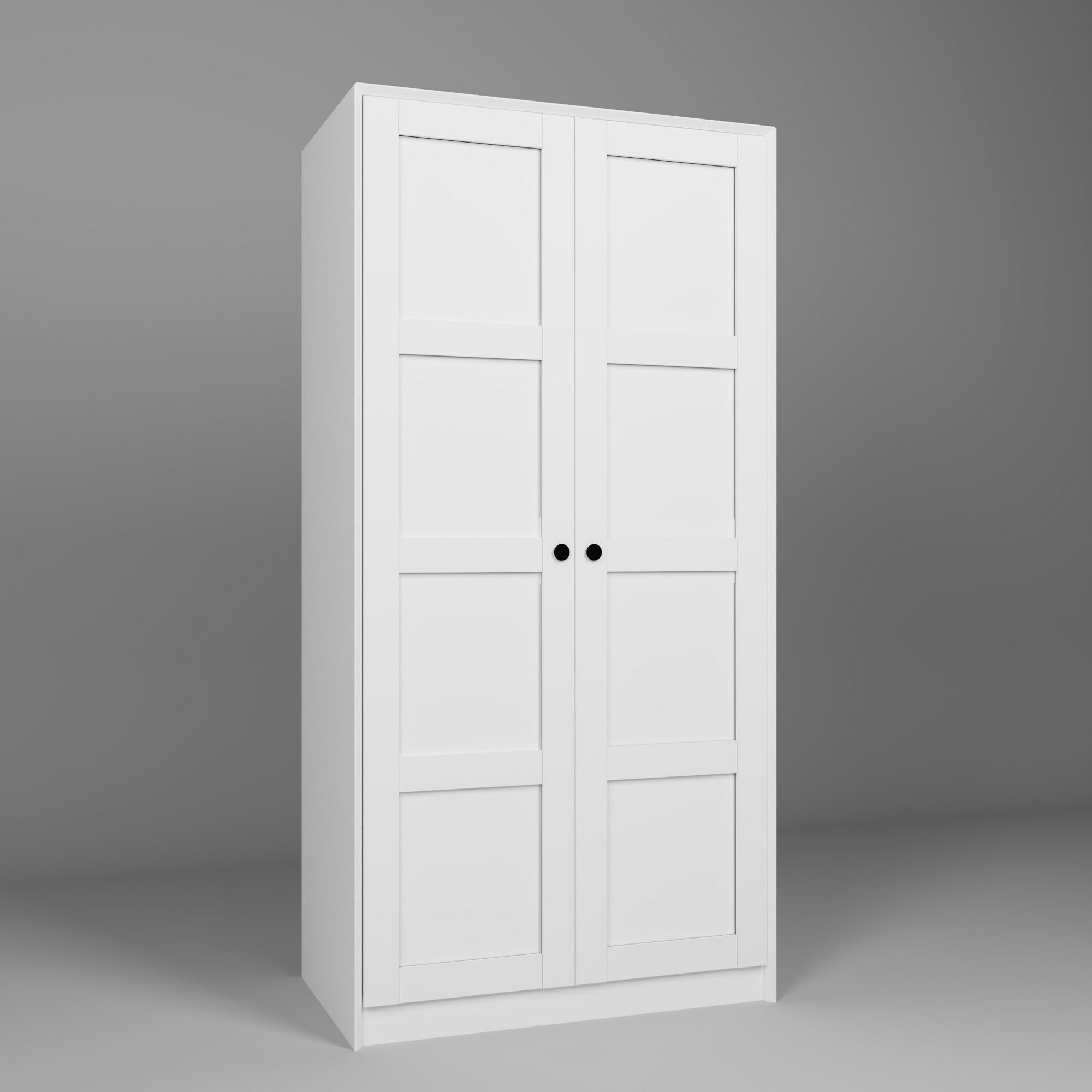 Guarda-roupa – 94 cm x 190 cm x 60 cm – Branco – Painel de partículas revestido de melamina