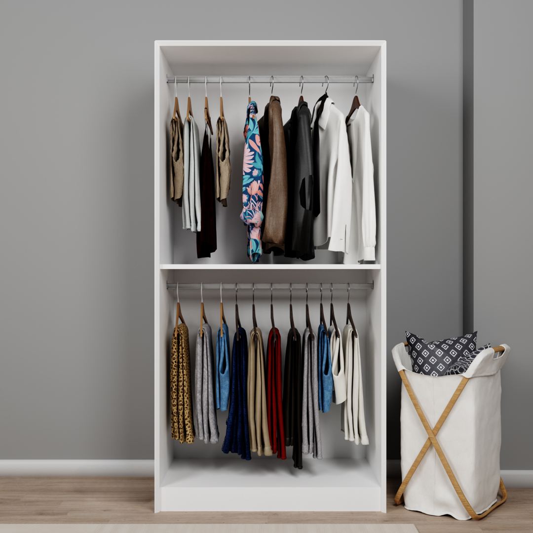 Guarda-roupa – 94cm x 190cm x 60cm – Branco – MDF