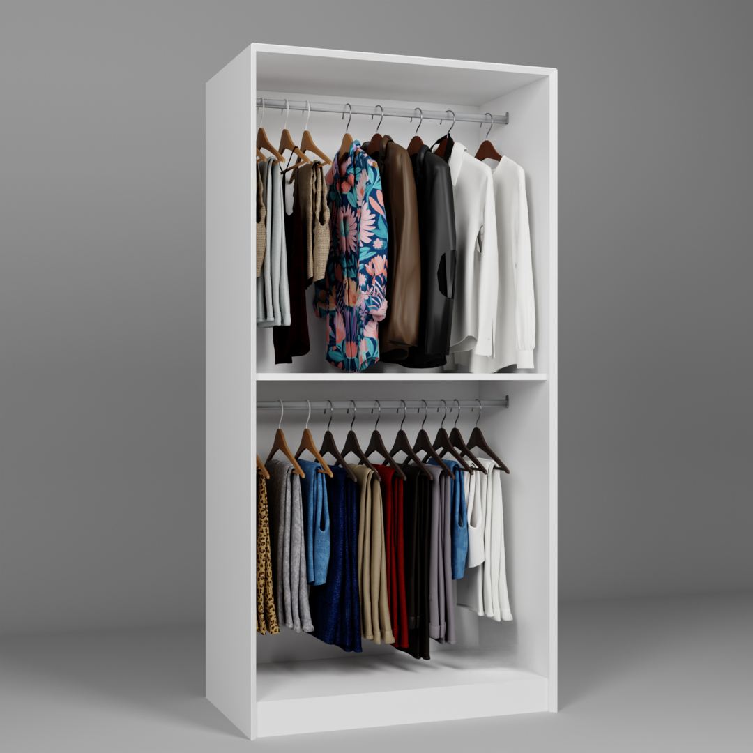 Guarda-roupa – 94cm x 190cm x 60cm – Branco – MDF