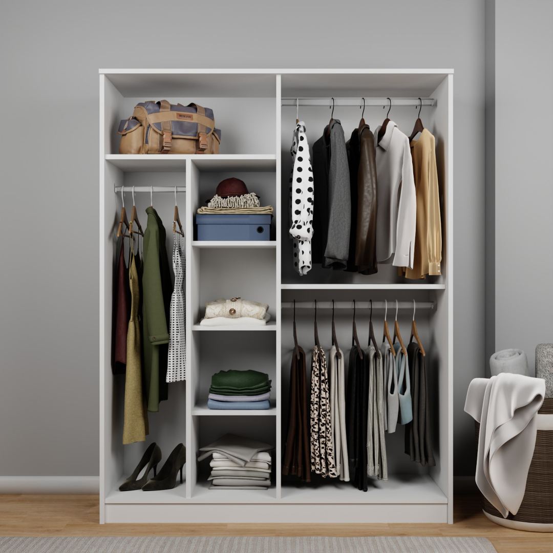 Guarda-roupa – 140 cm x 180 cm x 51,8 cm – Branco – MDF
