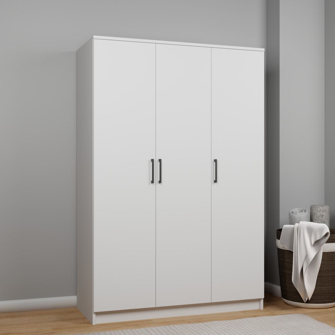 Guarda-roupa – 120 cm x 180 cm x 51,8 cm – Branca – Painel de partículas revestido com melamina