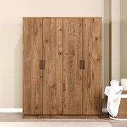 Guarda-roupa de MDF revestido de melamina – 140 cm x 180 cm x 51,8 cm – Pinheiro do Atlântico