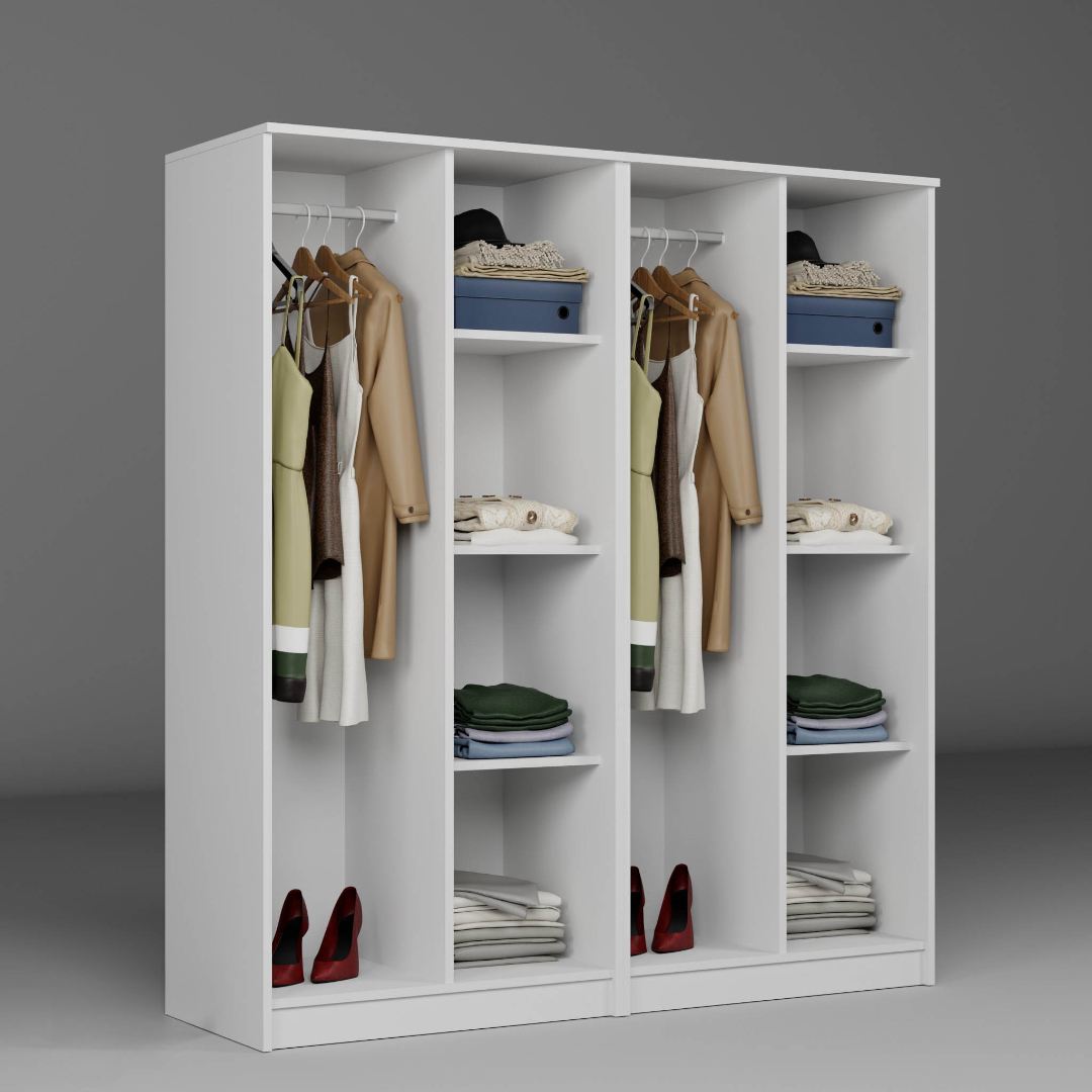 Guarda-roupa – 160 cm x 180 cm x 51,8 cm – Branco – MDF